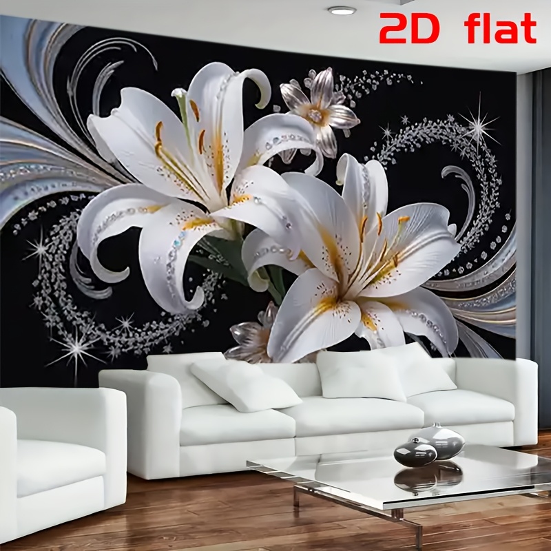 Luxury Lifestyle Items - Luxurious White Lilies Floral Tapestry Wall